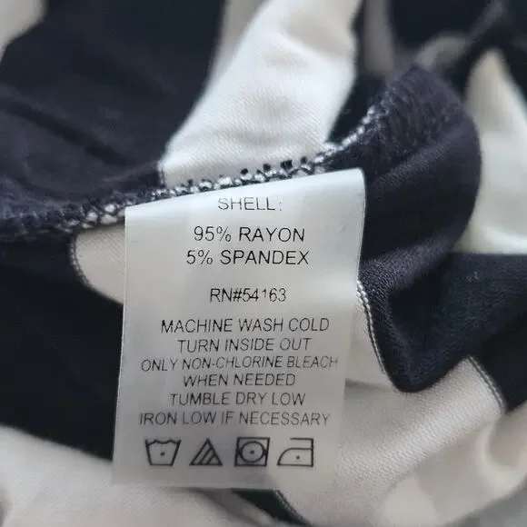 New Calvin Klein Size 6 Black White Striped Dress Belted Classic Chic Career - Picture 13 of 16